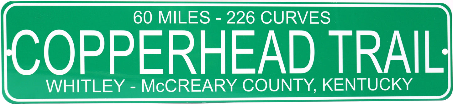 Copperhead Trail Green Road Sign