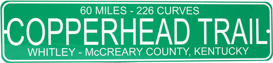 Copperhead Trail Green Road Sign