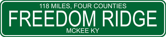 Freedom Ridge Green Road Sign