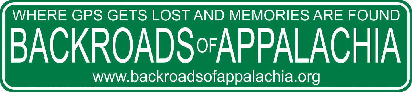 Backroads of Appalachia Green Road Sign