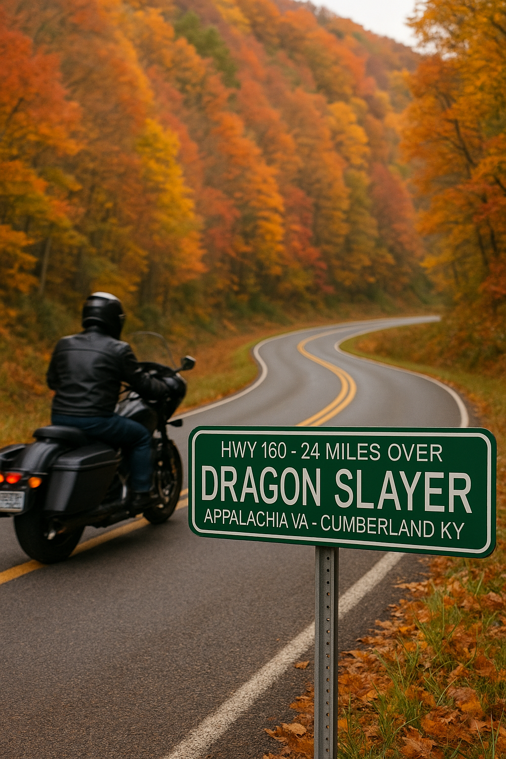 Dragon Slayer Green Road Sign