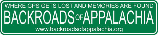 Backroads of Appalachia Green Road Sign